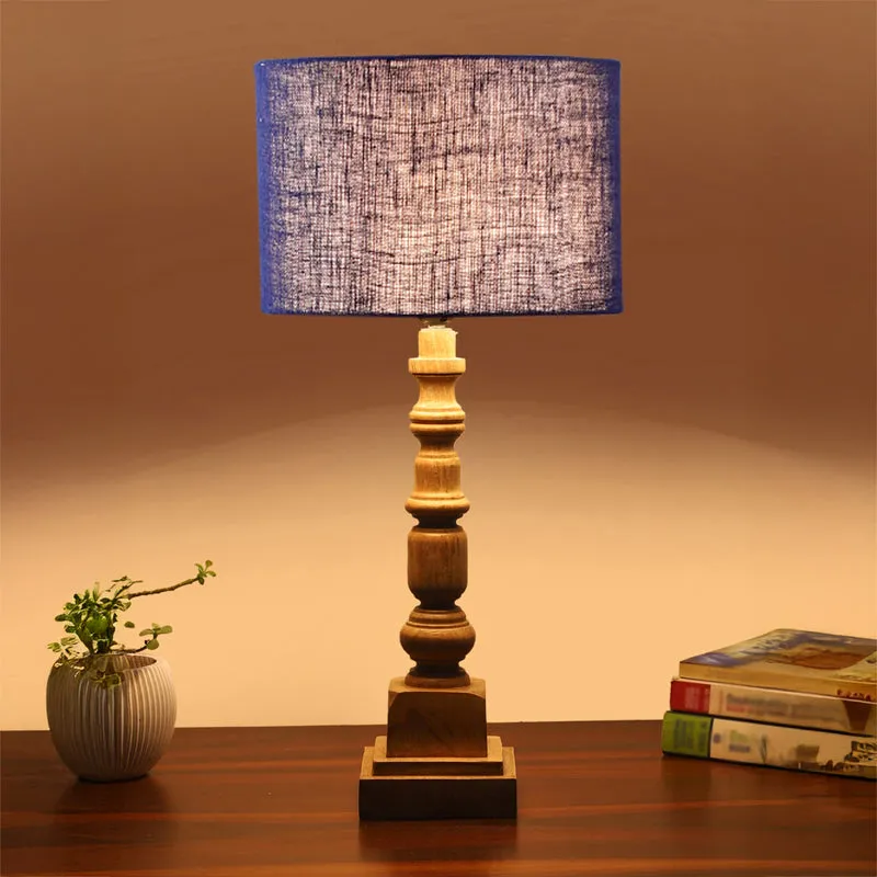 Sienna I Arbor Wooden Table Lamp - Blue,Brown media 1