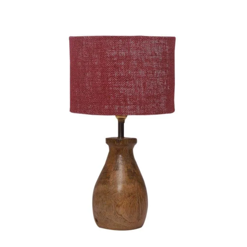 Sheldo Mista Fabric Table Lamp - Maroon,Brown media 4
