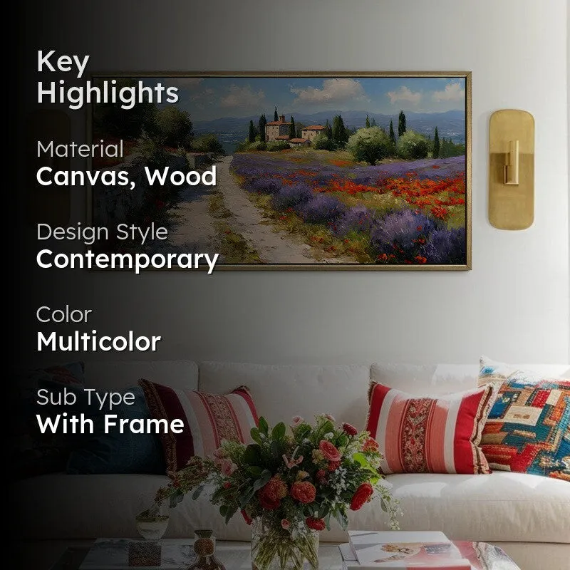 Lavender Lane Canvas Wall Painting With Frame media 2