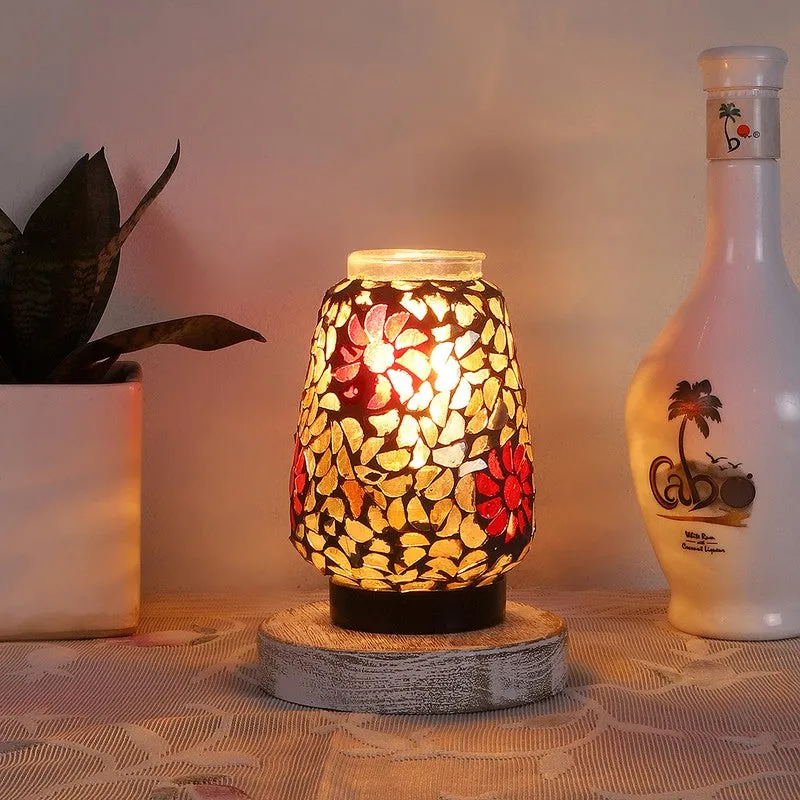 Lumashine Mosaic Glass Table Lamp With Wooden Base - Multicolor media 3