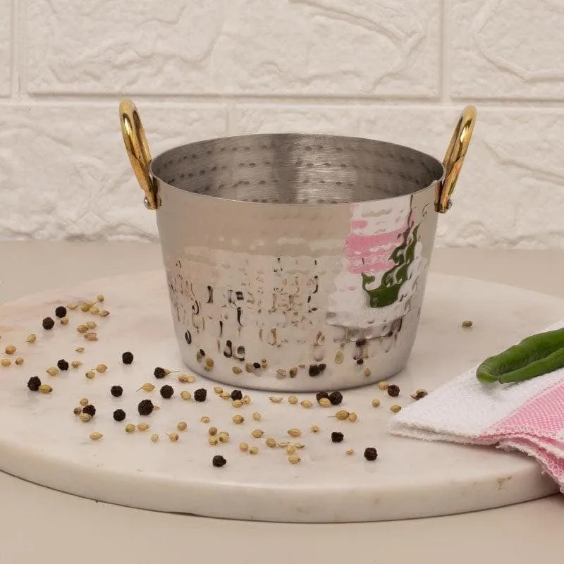 Vintage Allure Hammered Round Serving Pot - 600 ML media 1