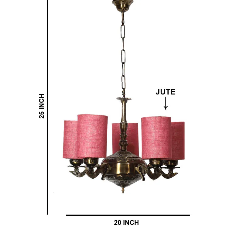 Glanzle Cylindrical Golden Antique Ceiling Lamp media 6