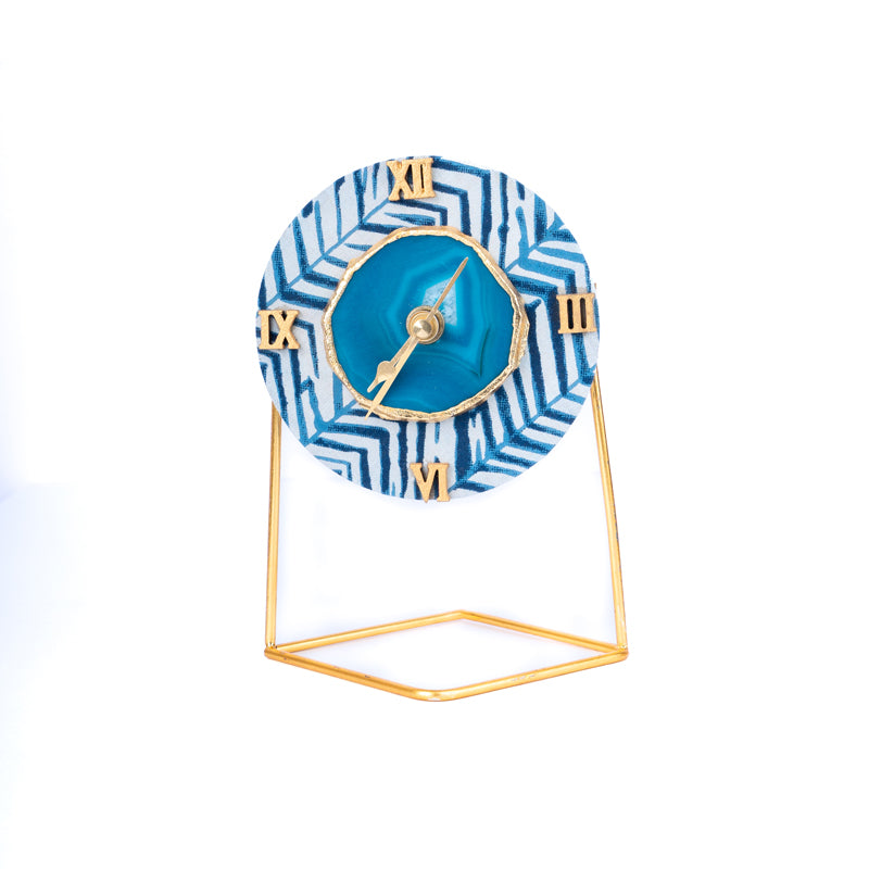 Azure Chevron MDF Clock - Round media 9