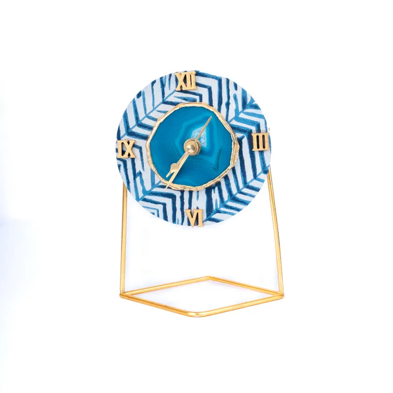 Azure Chevron MDF Clock - Round media 9