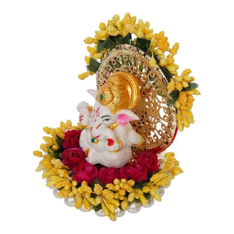 Floral Decorated Ganesha idol media 3