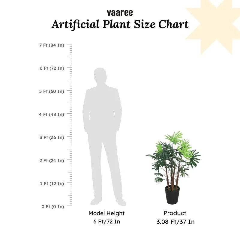 Regal Rhapis Palm Artificial Plant Without Pot - 3.1 Feet media 8