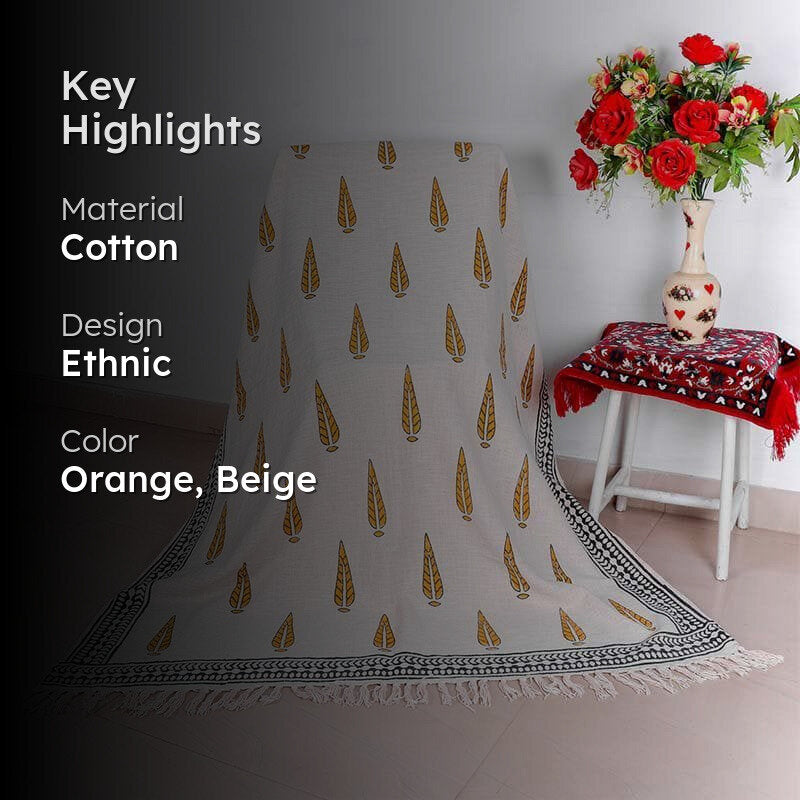 Pine-Drop Handblock Printed Throws media 2