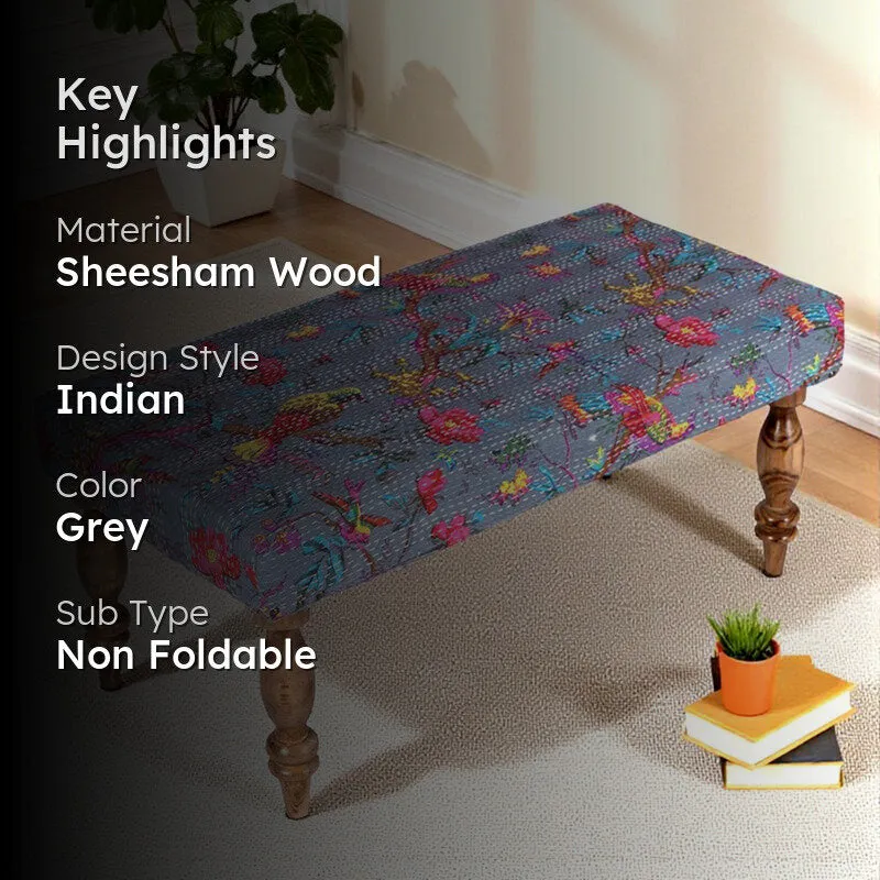 Daxor Sheesham Wooden Bench - Grey media 2