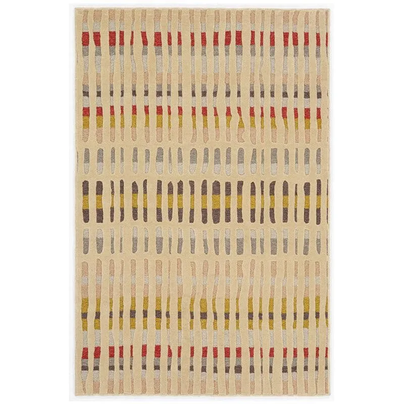 Iros Hand Tufted Geometric Wool & Nylon Carpet - Beige media 1