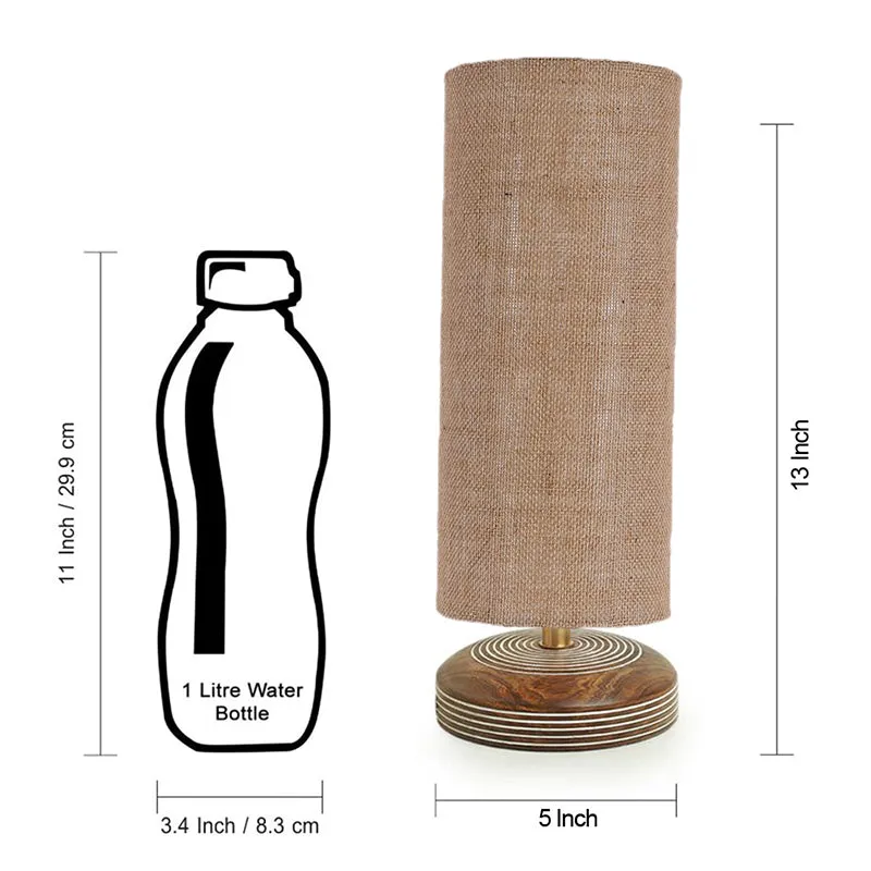 Savera Siera Fabric Table Lamp - Beige,Brown media 8