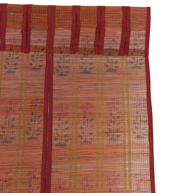 Forest Flow Three Panel Bamboo Curtain - Maroon media 5
