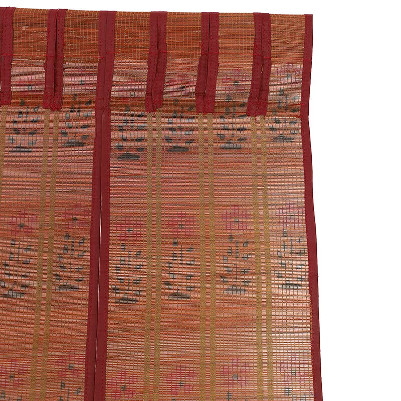 Forest Flow Three Panel Bamboo Curtain - Maroon media 5