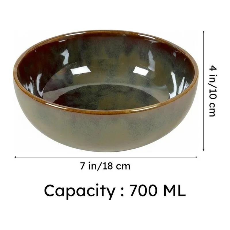 Ceramic Serving Bowls (Olive Green) - 700 mL media 7