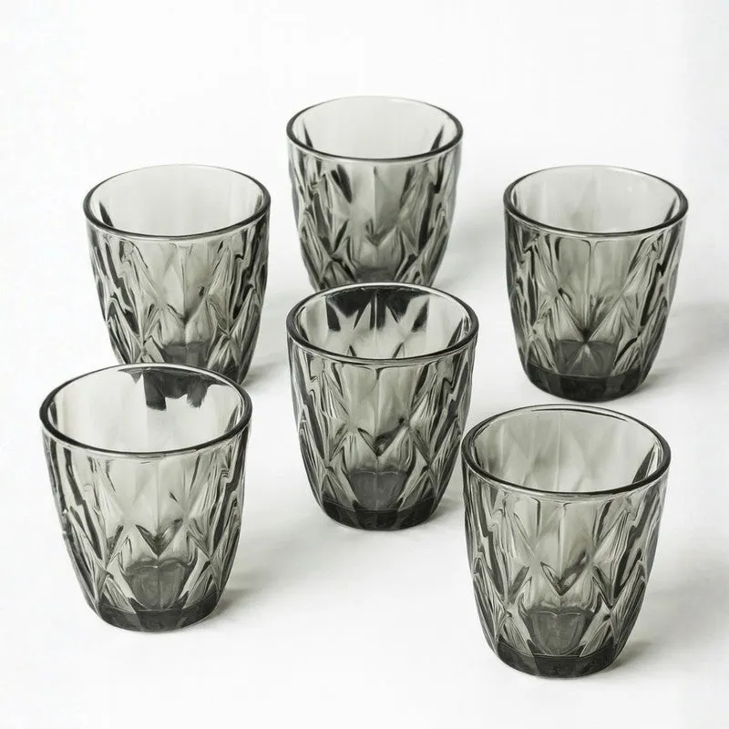 Crystal Wave Glasses (Grey,280 mL) - Set Of Six media 5