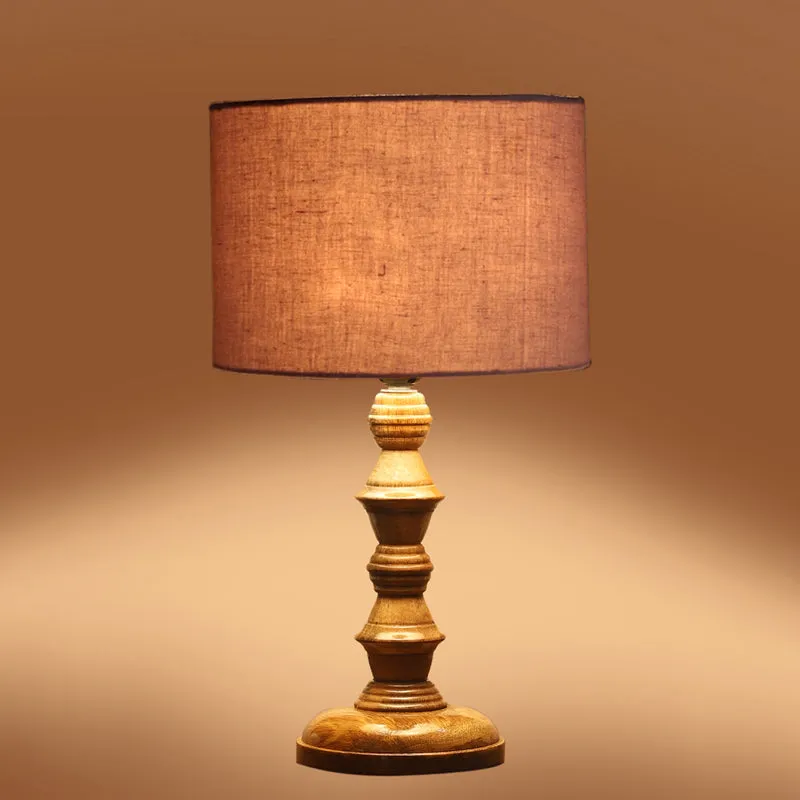 Cotin I Timber Wooden Table Lamp - White,Brown media 5