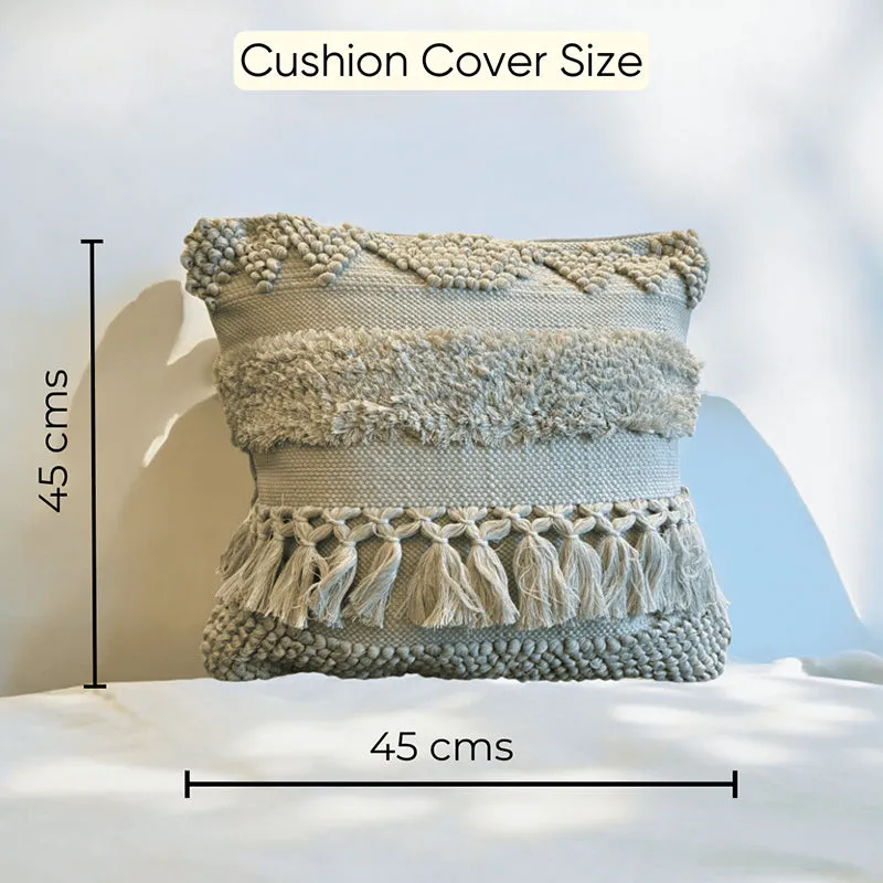 Squish-A-Lot Tufted Cushion Cover (Grey) - Set Of Three media 5