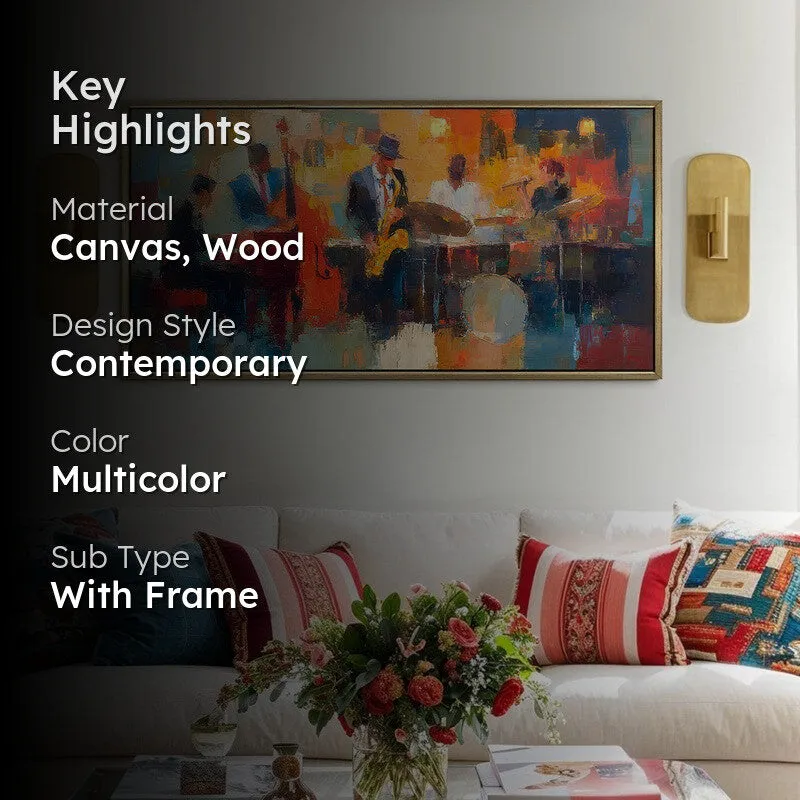 Vibrant Blocks Canvas Wall Painting With Frame media 2