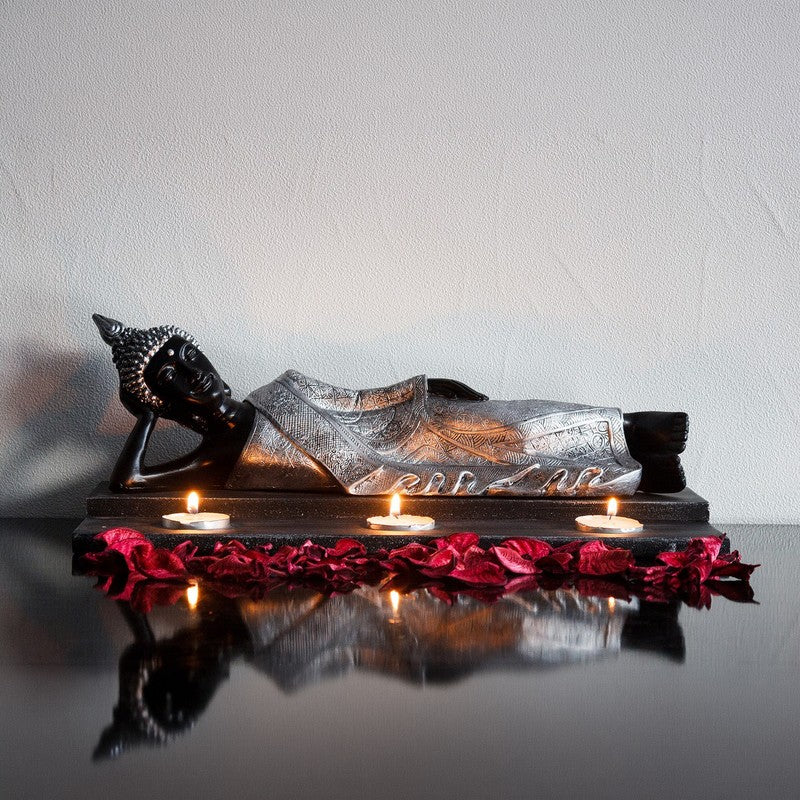 Meditative Rest Buddha Tea Light Candle Holders