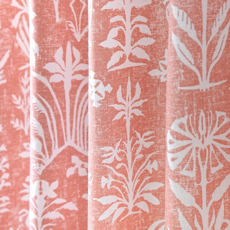 Tranquebar Home Wild Tropics Cotton Curtains(Peach) - Set Of Two media 4