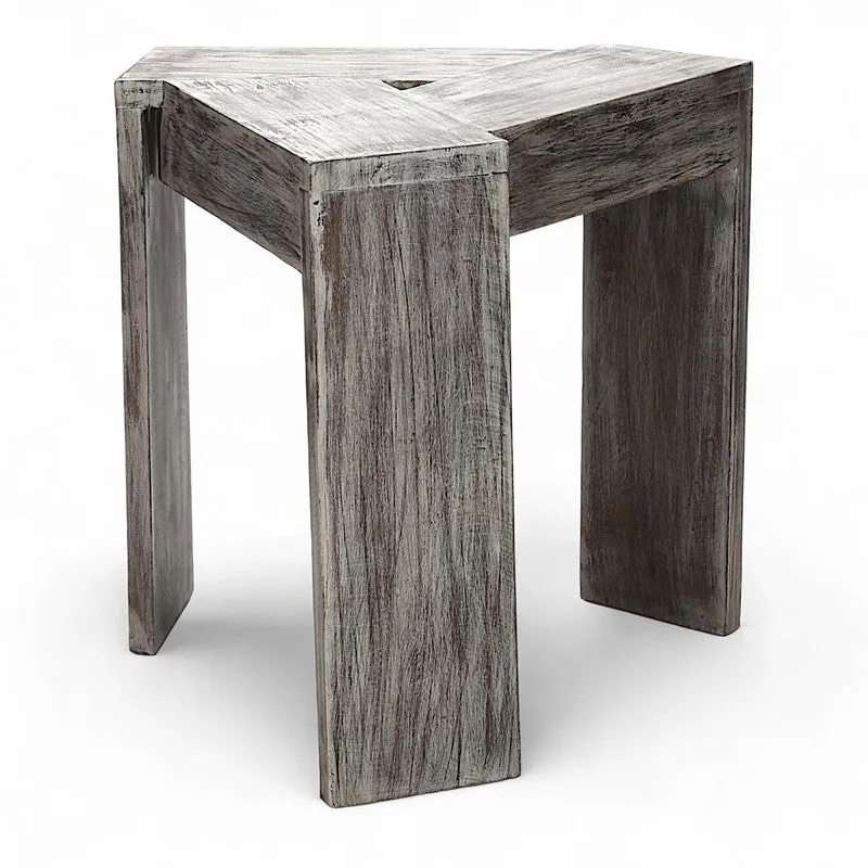 Lverox Sheesham Wooden Side & Bedside Table (Grey) - Set Of Two media 4