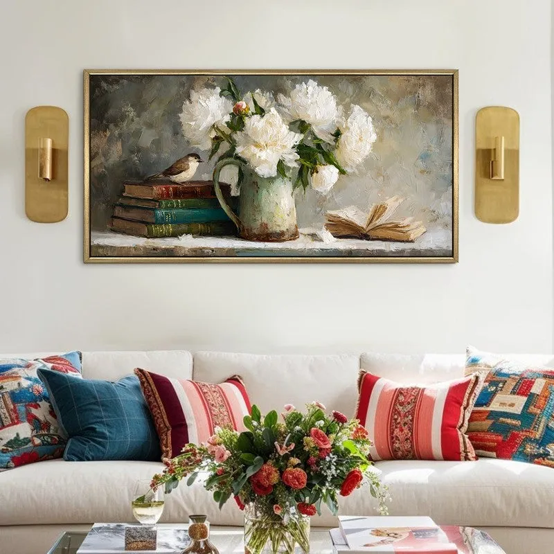 Aged-books Canvas Wall Painting With Frame media 1