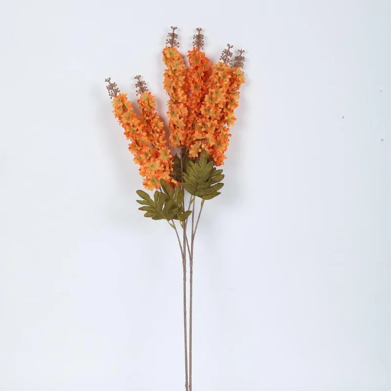 Faux Larkspurs Lily Bloom Bunch (Orange) - Set Of Three media 3