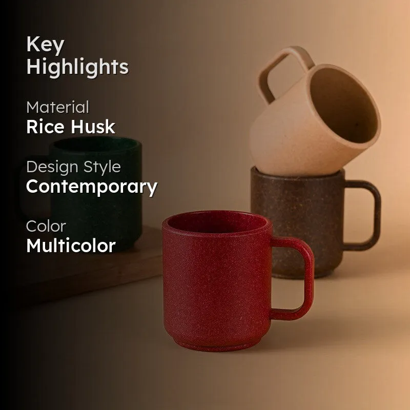 Crystalbrew Rice Husk Coffee Mug (350 mL Each) - Set Of Four media 2