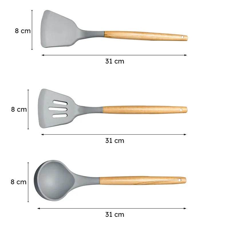 Gulabi Premium Silicon Utensil Set - Three Piece Set media 7
