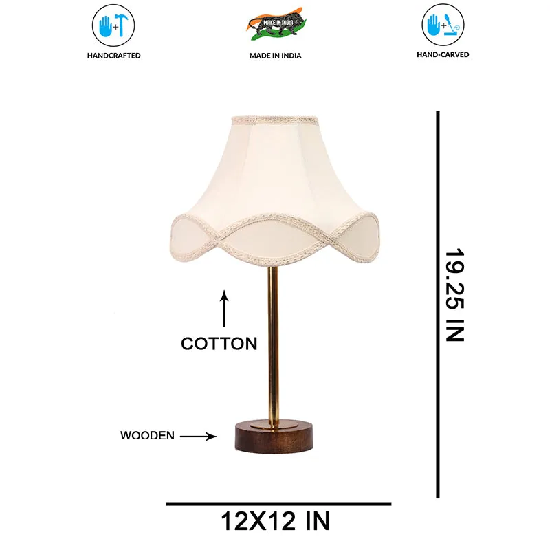 Valencia Arc Rodin Wooden Table Lamp - OffWhite,Gold,Brown media 7