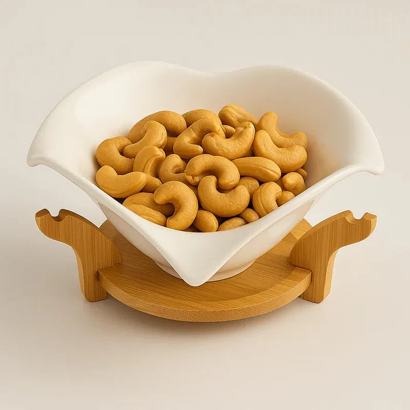 Lotus Grace Decorative Serving Bowl - White media 5