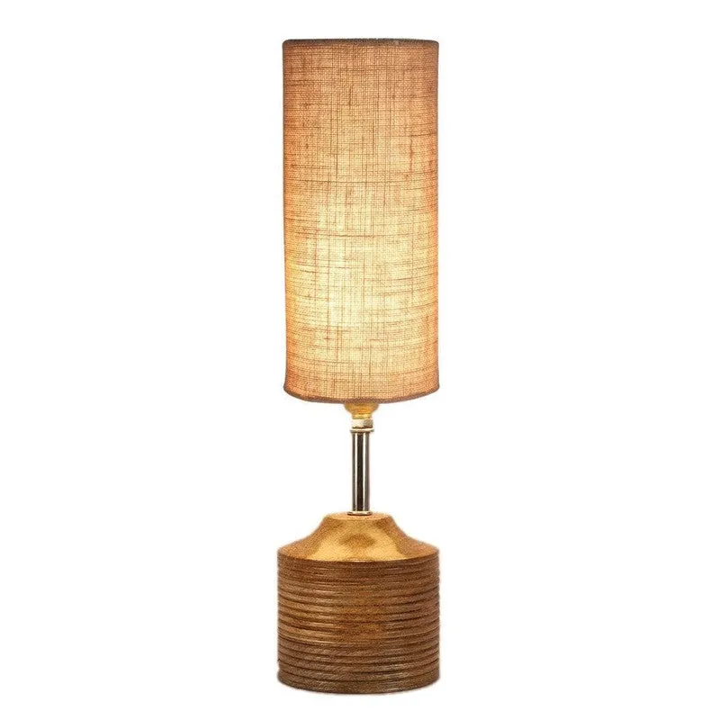 Woody Fabric Table Lamp - Beige,Brown media 5