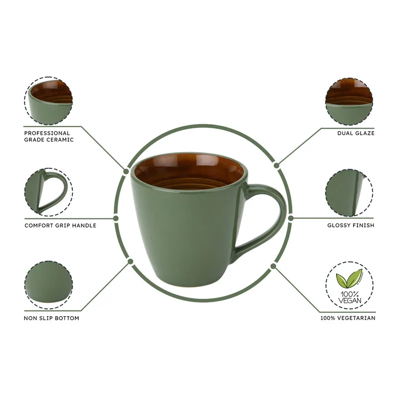 Karvaa Ceramic Coffee Mug (Multicolor/350 mL Each) - Set Of Four media 6