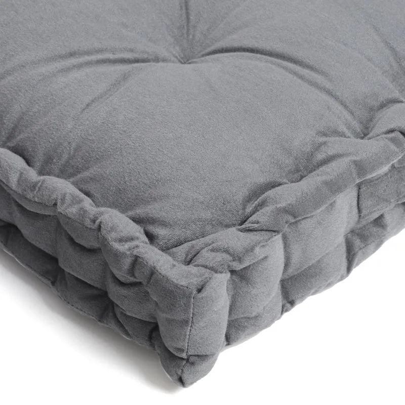 Thera Velvet Floor Cushion - Grey media 3