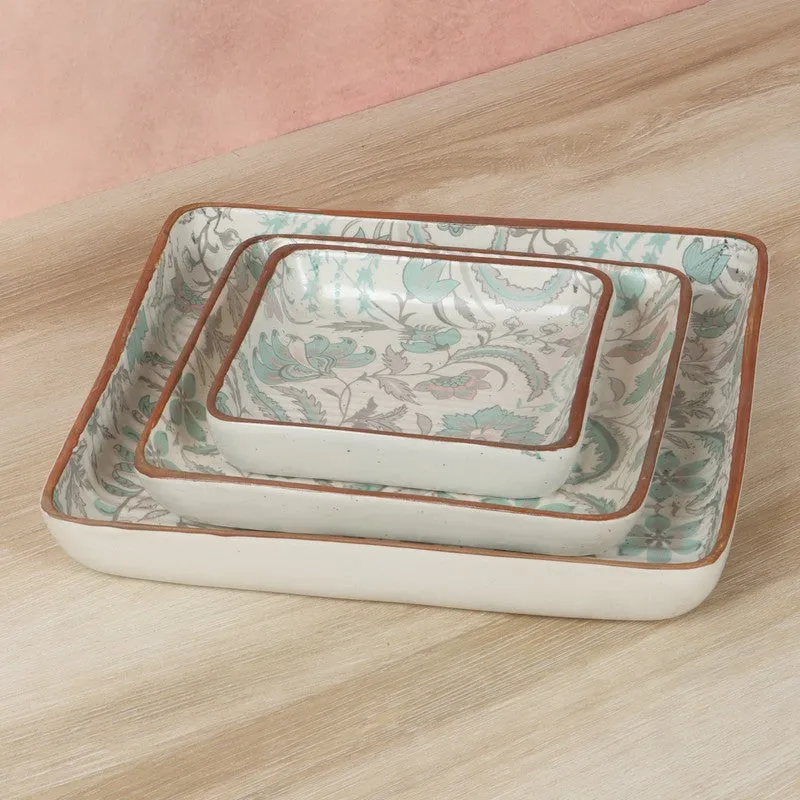 Ceramic Platter (White & Blue) - Set Of Three media 3