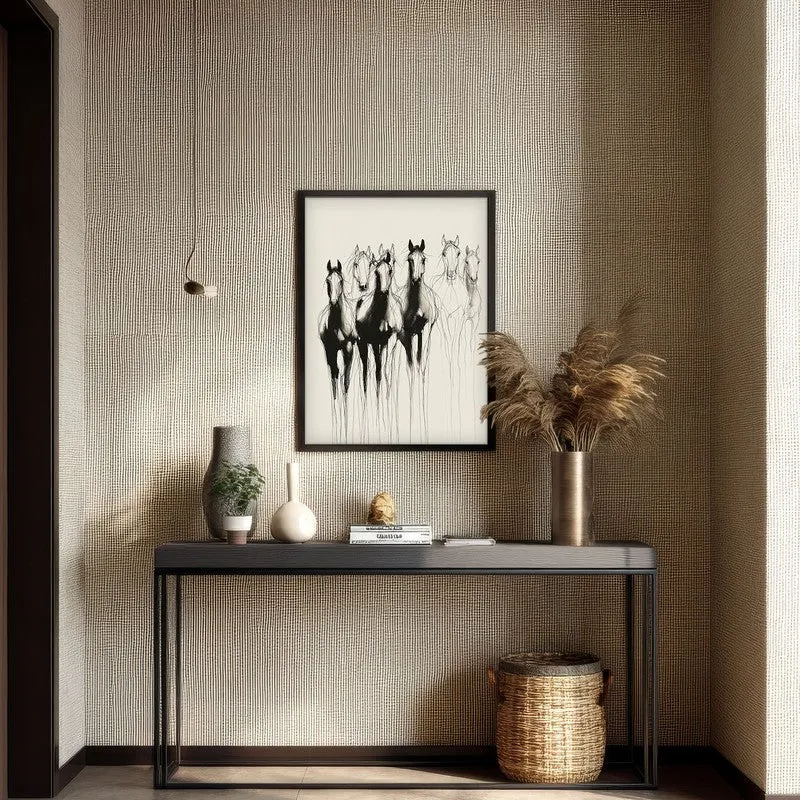 Horse Beyond Lines Wall Painting With Black Frame media 7