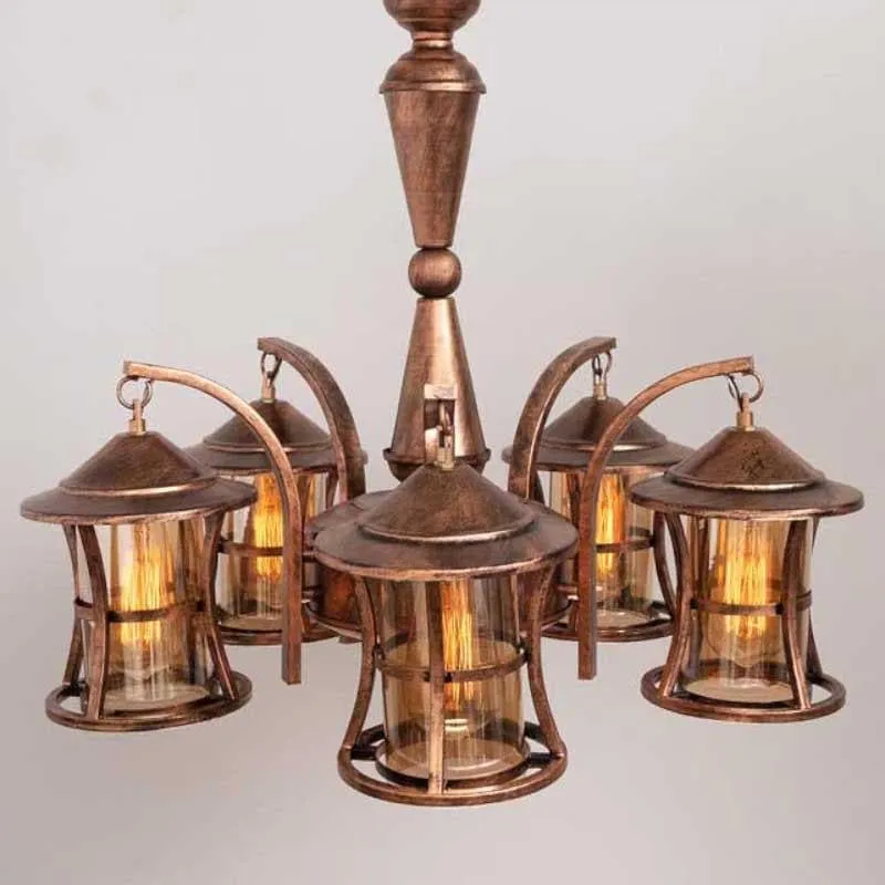 Industrial Edison Chandelier - 5 Lights media 4