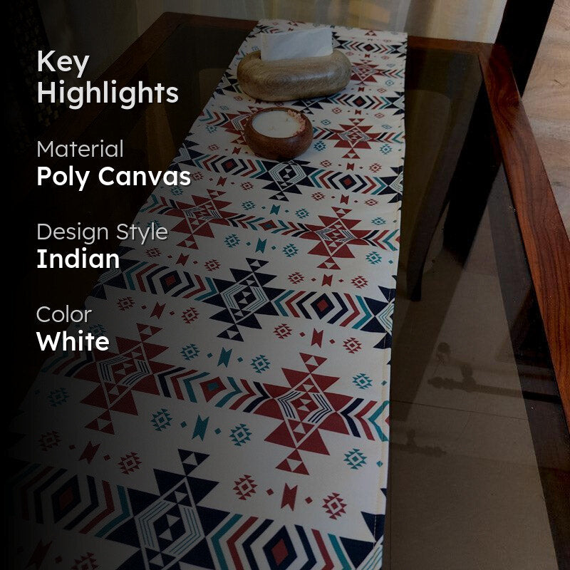 Nita Geometric Poly Canvas Table Runner media 2
