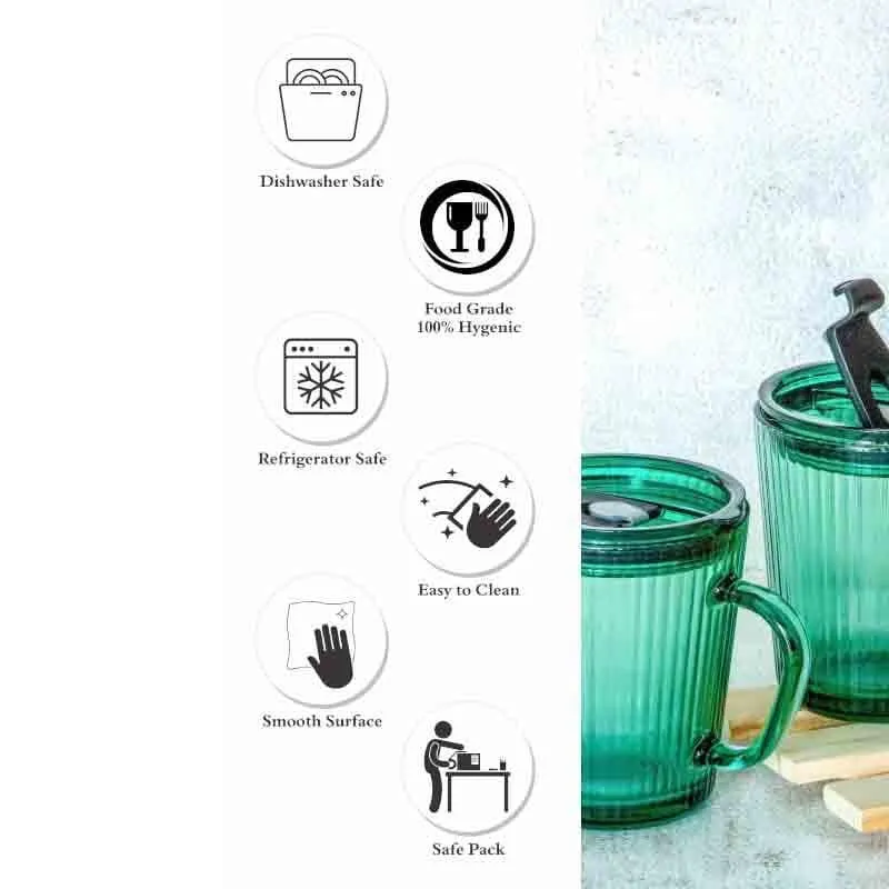 Sippo Glass Coffee Mug (370 mL Each) - Set of Two media 6