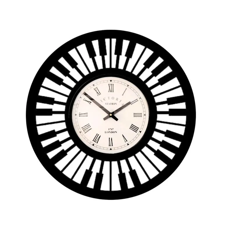 Pianorhythm Steel Analog Wall Clock - Black media 4