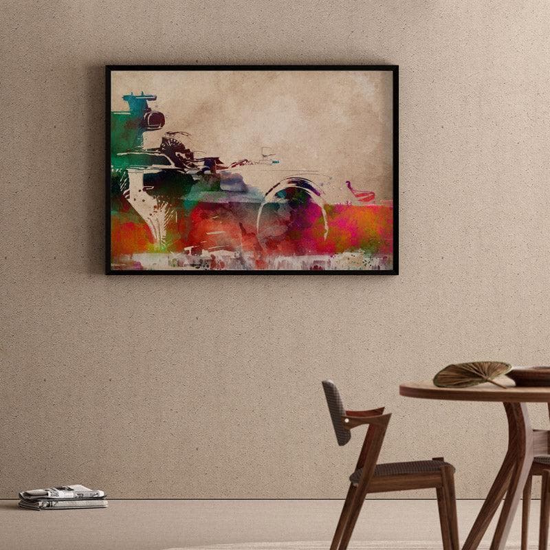 Abstract Fielder Canvas Wall Painting - Black Frame