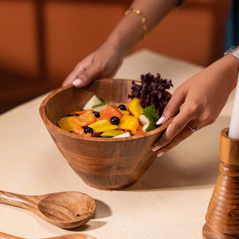 Natural Wood Mixing Bowl - 1325 mL media 5