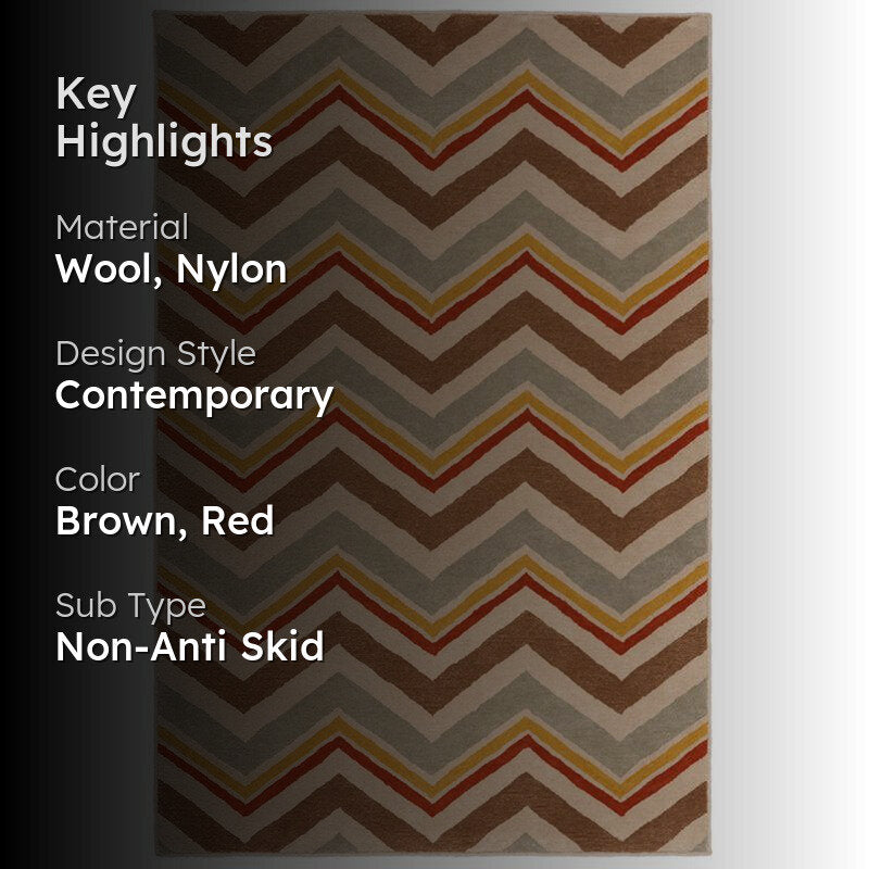 Peregrin Geometric Wool & Nylon Carpet - Brown & Red media 2