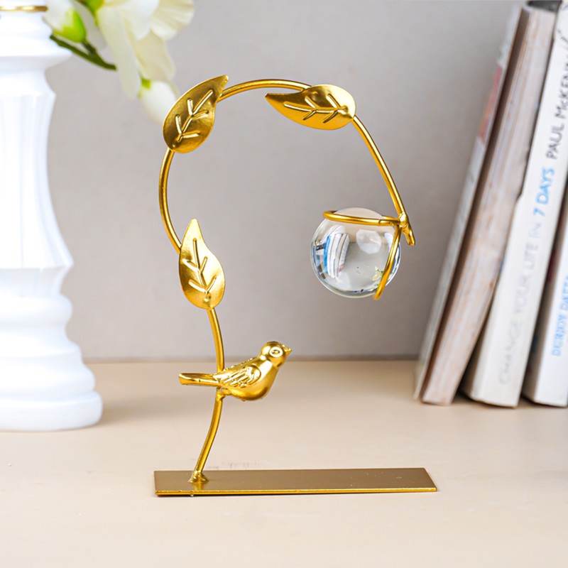 Gilded Drop Crystal Showpiece - Gold media 4