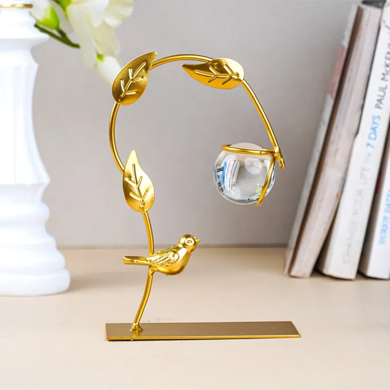 Gilded Drop Crystal Showpiece - Gold media 4