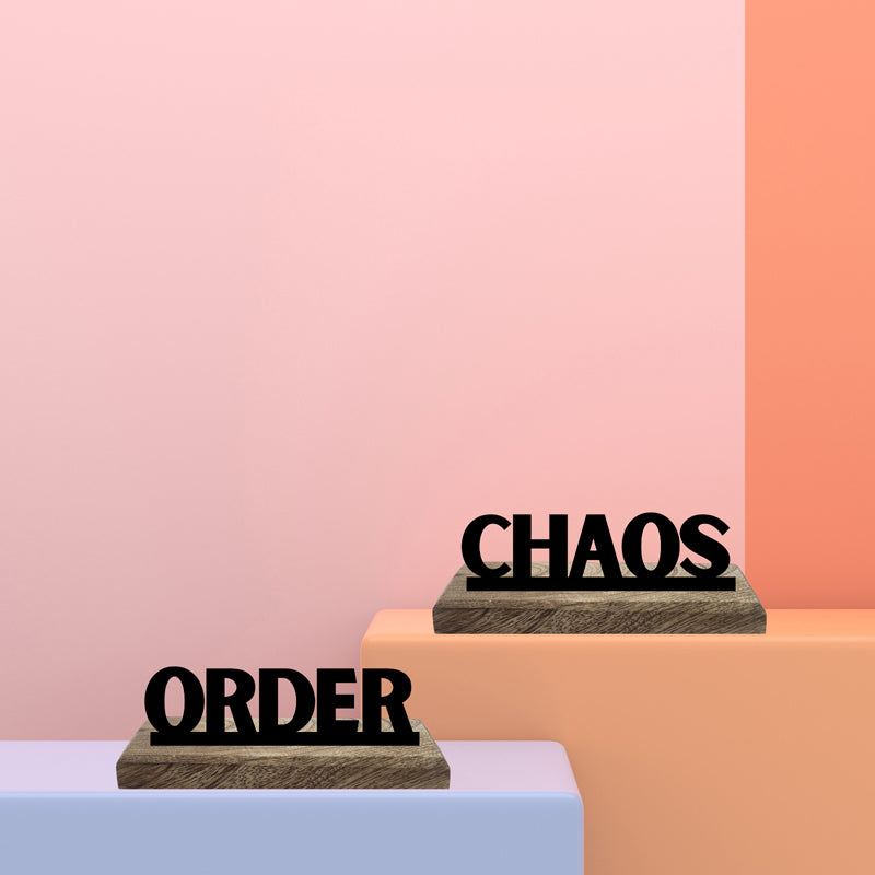 Order & Chaos Typography Showpiece - Set Of Two