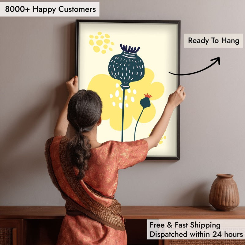 Sunlit Botanic Tranquility Archival Canvas Wall Art - Black Frame media 6