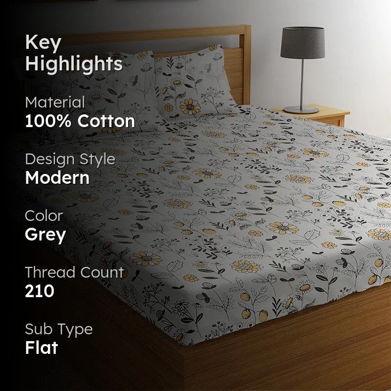 Byron Floral Cotton Bedsheet - 210 TC media 2