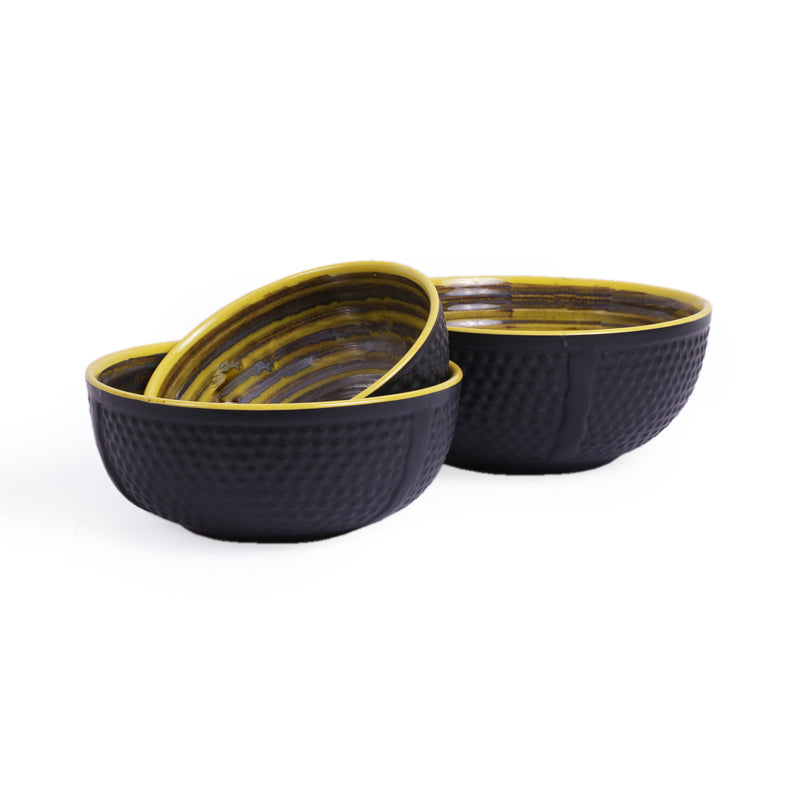 Kashi Serving Bowl (Black/1.5L/1L/600 mL) - Set Of Three media 4