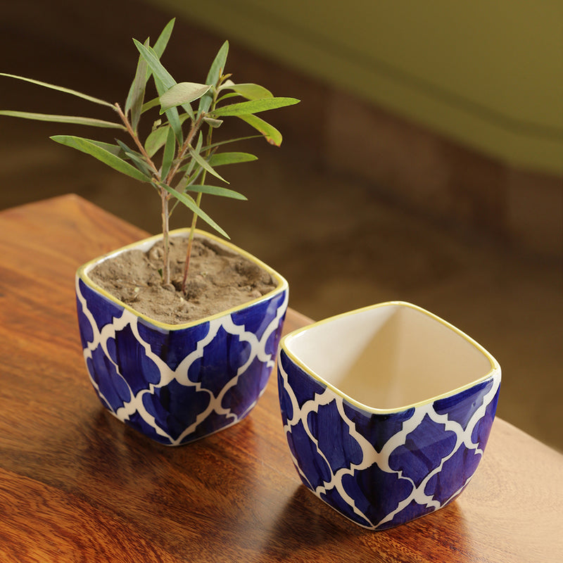 Moroccan Dream Handpainted Planter - Set Of Two media 2