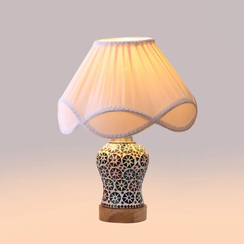 Astrona Arc Pleated Wooden Table Lamp media 6
